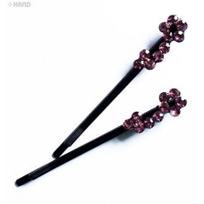 CHP Beautiful Shiny Diamante Crystal Assorted Designs and Colours Hair Pins for All Ages - Pack of 3 Pairs (CHP04)