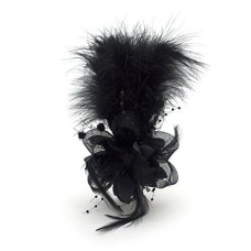 Ladies' Fashionable Soft Feather Net Ascot/Derby Day Fascinator Headdress - Black