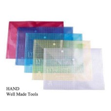 Set of 4 Snap Button Document Wallets Assorted Colours 330x235mm, Fits A4 Documents