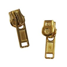 HAND AUTOMATIC Gold Zip Pull with Head Slider No3 - Pack of 10
