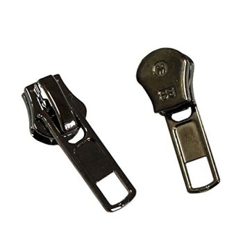 HAND AUTOMATIC Gun Metal Tone Zip Pull with Head Slider No5 - Pack of 10