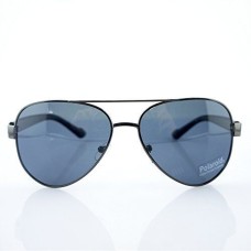 HAND H1050 502 Polaroid Aviator Sunglasses with Black & Gunmetal Grey Frame and Blue-Grey Lenses - Width at Temples 134 mm - 100% UV400 protection