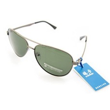 HAND 1362 Unisex Aviator Sunglasses - Metal Frame - Width at Temples 138 mm - 100% UV400 Protection - Dark Metallic Frame with Green Grey Lenses HAND 1362 Unisex Aviator Sunglasses - Metal Frame - Width at Temples 138 mm - 100% UV400 Protection - Dark Metallic Frame with Green Grey Lenses