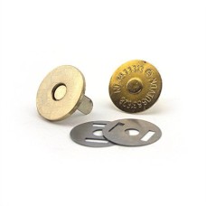 HAND Magnetic Buttons 10 Full Sets Snap Bag Magnetic Clasp Press Pattern -Pale Gold, 10mm