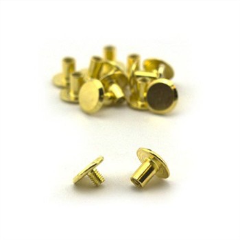 HAND Binding Screws GSSF12 Stylish Gold Screw In Studs 4x6 mm - Pack of 25 Sets