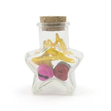 HAND DIY Accessories Yellow String Colourful Jingle Bells in Star Shaped Glass Bottle