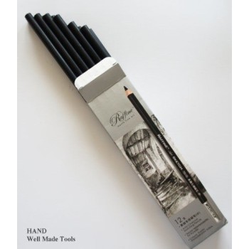 NO.7010-12CB Artists Charcoal Sketching Pencils, Soft &Extra Dark Pack of 12