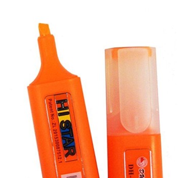 Neon Orange DH-103 Pack of 12 Non Toxic Chisel Tip Highlighter Markers - Assorted Colours