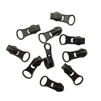 HAND H0966 No.3 Water Resistant Black Metal Zip Pulls - Pack of 10