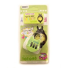 My Neighbour Totoro Colourful 3 Digit Combination Padlock for Your School, Home, Locker, Bag, Diary - It's My Secret - Pastel Green