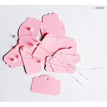 Plain Assorted Colours Labelling Small Shaped Paper Tags 40x25mm with Nylon Lock String - Appx 500 pcs (Pink) Plain Assorted Colours Labelling Small Shaped Paper Tags 40x25mm with Nylon Lock String - Appx 500 pcs (Pink)
