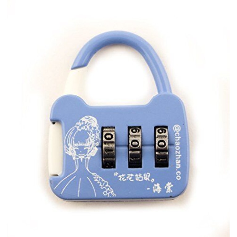 Clover Colourful 3 Digit Combination Padlock for Your School, Home, Locker, Bag, Diary - It's My Secret - Blue Clover Colourful 3 Digit Combination Padlock for Your School, Home, Locker, Bag, Diary - It's My Secret - Blue