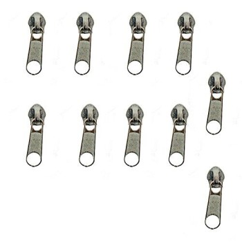 HAND® PB09A No.5 Silver Basic Zip Pull with Head Slider - pack of 10