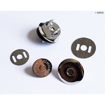 10 Full Sets Magnetic Buttons- Flat Finish, Snap Bag Magnetic Clasp - Silver, 18mm