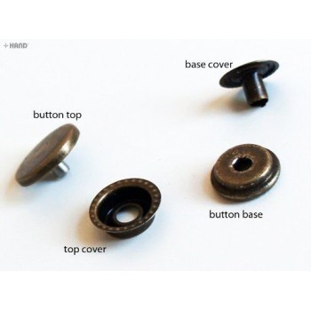 201 4-part Plain Flat Top Press Stud Buttons 15mm (201 Vintage Gold - appx 320g) 201 4-part Plain Flat Top Press Stud Buttons 15mm (201 Vintage Gold - appx 320g)
