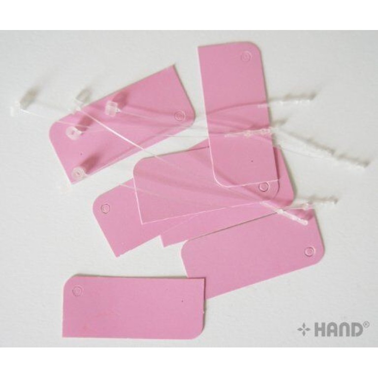 Plain Pink Small Paper Tags with Nylon Lock String - Appx 500 pcs Plain Pink Small Paper Tags with Nylon Lock String - Appx 500 pcs