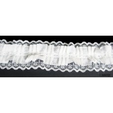 Nylon Decorative Pleated Lace Trim - 5 metres (T10 White)