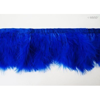 Fascinators, Hats, Fringe Trim Goose Feather 19cmW – 2 meters (G07 electric blue)
