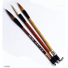 HAND Comfort to Hold Art & Calligraphy Sumi Brushes - Pack of 3 - Assorted Sizes