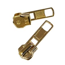 HAND AUTOMATIC Gold Zip Pull with Head Slider No5 - Pack of 10