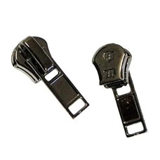 HAND AUTOMATIC Gun Metal Tone Zip Pull with Head Slider No3 - Pack of 10