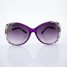 HAND H1039 4038 Violet Pattern Large Frame Ladies Fashion Sunglasses - Width at Temples 142 mm - 100% UV400 protection