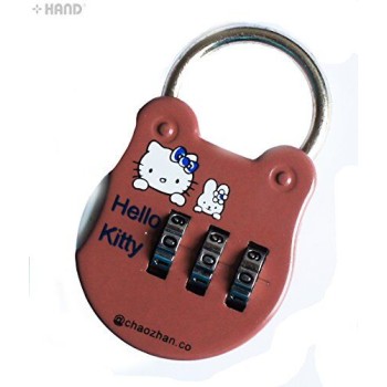 Hello Kitty 3 Digits Combination Metal Luggage Locker Padlock - Assorted Design and Colours - Pack of 2