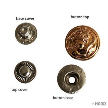 4-part Decorative Top Press Stud Buttons 17mm Assorted Designs - 20 Sets (PBGH01Gold)