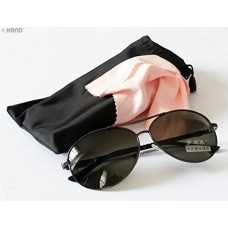 7013 Polarised Aviator Fashionable Tinted Sunglasses with Case and Cleaning Cloth UV400 - Pack of 2