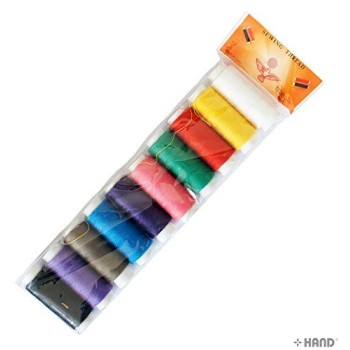 10 Assorted Colour Spools 100% Polyester Sewing Thread Set, Rainbow Colours