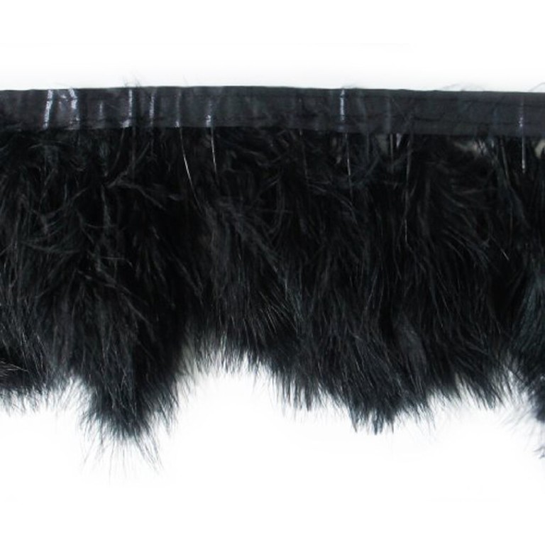 G02 Black Goose Feather Fringe Trim - appx 2 metres G02 Black Goose Feather Fringe Trim - appx 2 metres