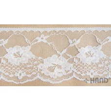 NO.910 Lace Borders, NON Stretch, Nylon Lace 65mm Drop- 10 metres (white)