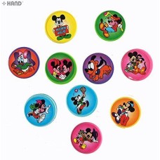 Set of 10 Round Mickey/Minnie Mouse Rubber Stamps - Assorted Designs