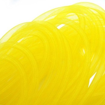 HAND Elastic Lightweight Millinery Tubular Crin Assorted Plain Colours Trim - diameter 8 mm, appx 30 meters per pack (Lemon Yellow)