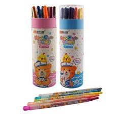 HAND LB-8218 Navy Bear Kids Waterproof Easy Twist Crayons 18 Colours