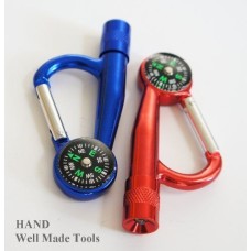 A Pair of LED Light & Compass Carabiner Hooks 3.5