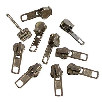 HAND Zip Pulls AUTOMATIC Head Slider No5 SILVER - Pack of 10