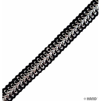HAND 10 m Elegant Black and Gold/Silver Craft DIY Party Ribbon Trim - Assorted Colours and Styles (NO.FBST02 Black and Silver 10mm)