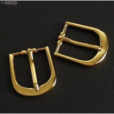 GDMB02 Polished Gold Tone Colour Metal D Shape Belt Handbag Shoe Buckle - 2.3cm - Pack of 10