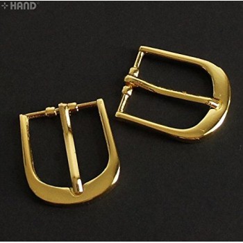 GDMB02 Polished Gold Tone Colour Metal D Shape Belt Handbag Shoe Buckle - 2.3cm - Pack of 10