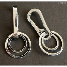 816 Solid All Metal Double Key Rings & Buckle - Pack of 2