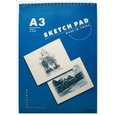 A3 Hardback Sketch Book - White Plain Paper, 100gm, appx 60 sheets per book