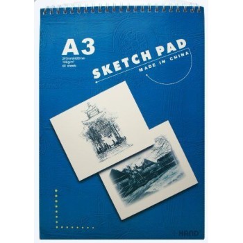 A3 Hardback Sketch Book - White Plain Paper, 100gm, appx 60 sheets per book
