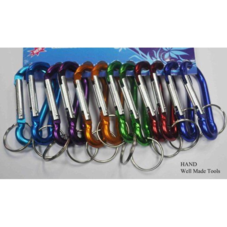 2 Pcs of Carabiner Spring Snap Link Hook with Key Ring 75mm 3 2 Pcs of Carabiner Spring Snap Link Hook with Key Ring 75mm 3