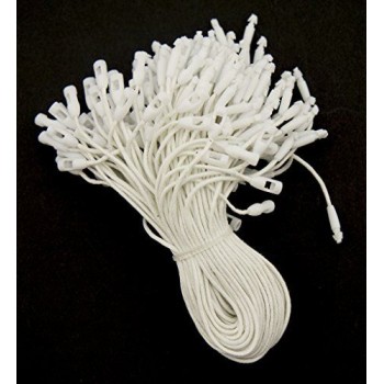 HAND White Easy to Attach Hang Tags, Waxed Nylon String Round Snap Locks 20cm - 1000pcs