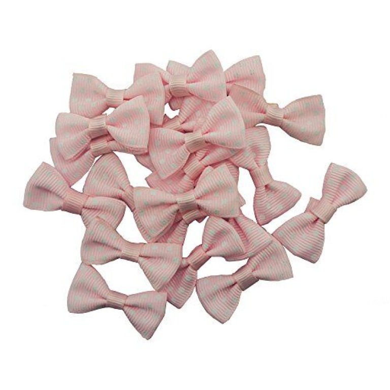 HAND ® Pretty Polka Dot Ribbon Bow Accessories Embellishments - 33 mm x 20 mm - Pack of 20 - Pink HAND ® Pretty Polka Dot Ribbon Bow Accessories Embellishments - 33 mm x 20 mm - Pack of 20 - Pink