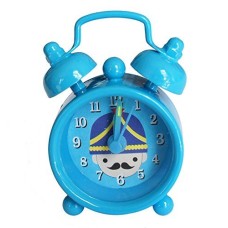 Soldier/Guard Extremely Silent Metal Twin Bell Alarm Clock - (Mini Blue)