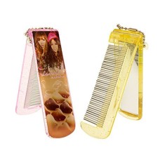 HAND Travel/Pocket Keyring Folding Hair Brush/Comb with Mirror pack of 2