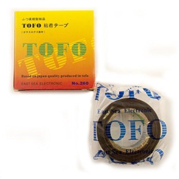 H-2601 Nitto Denko TOFOFLON Adhesive Tape 10 m x 19 mm x 0.13 mm- PTFE Coated Fiberglass Fabric With Silicone Adhesive, Brown