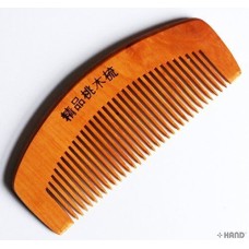 WHC12 Small Dual Head Natural Peach Wooden Anti-Static Hair Comb 12cm - Buy 1 Get 1 Free
